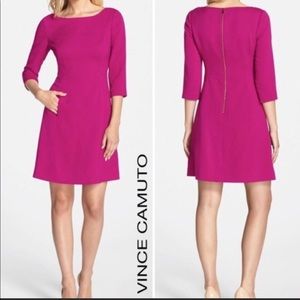 Vince Camuto , Hot pink A line Crepe Dress
